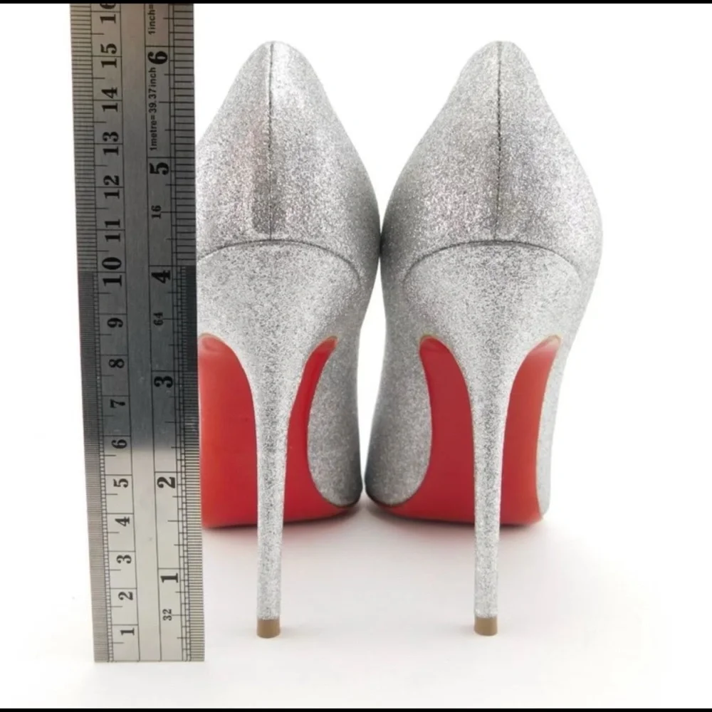 Christian Louboutin silver glitter heels - Picture 3 of 6